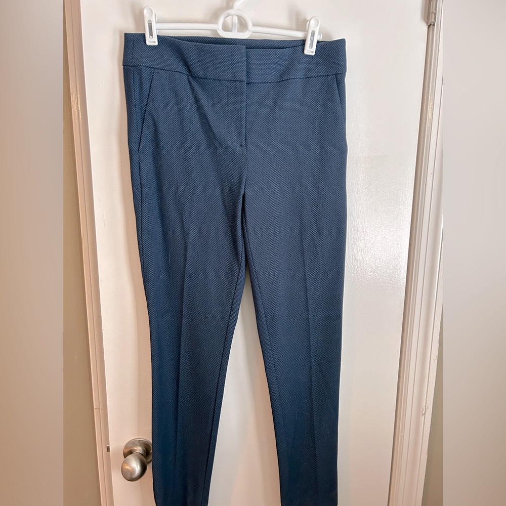 LOFT navy blue checked dress pants NWT